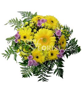 bouquet of gerberas and chrysanthemums